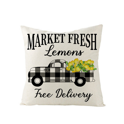 2022 nyári Nordic Sunflower Print párnahuzat Otthoni dekoráció kanapéhoz Párnahuzat Vászon/pamut párnahuzatok Drop Shipping Hogar