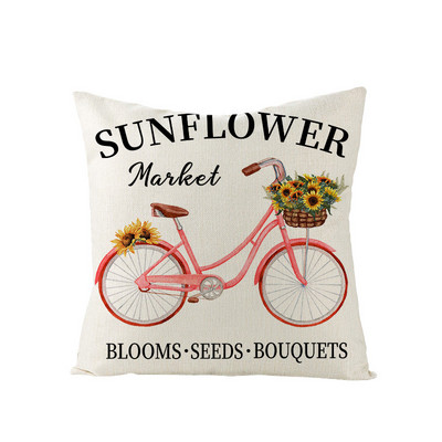 2022 nyári Nordic Sunflower Print párnahuzat Otthoni dekoráció kanapéhoz Párnahuzat Vászon/pamut párnahuzatok Drop Shipping Hogar