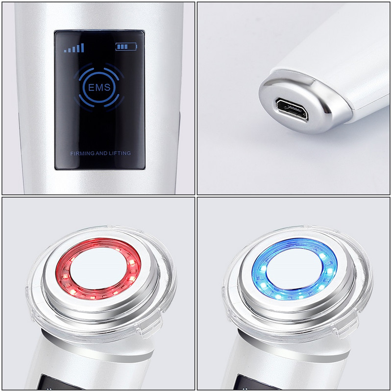 Galvanski ionski uređaj za uljepšavanje lica RF EMS LED crveno plavo svjetlo fotonska terapija zatezanje kože stroj visokofrekventna vibracija