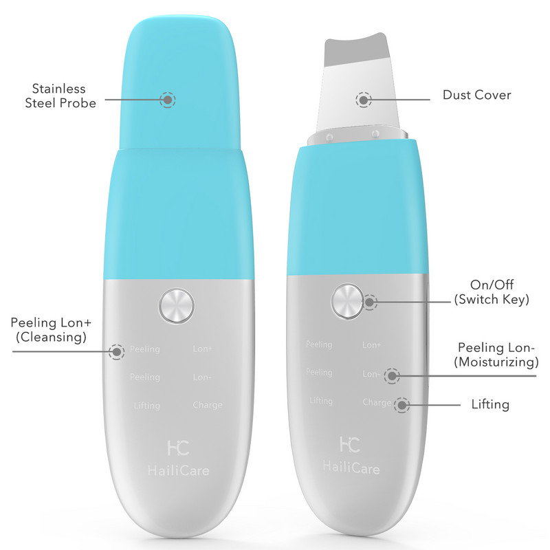 Youmay Skin Scrubber Vibrációs Arc Spatula Mitesszer eltávolító Arcradír Lapát Clean Kavitációs Peeling Arc lifting