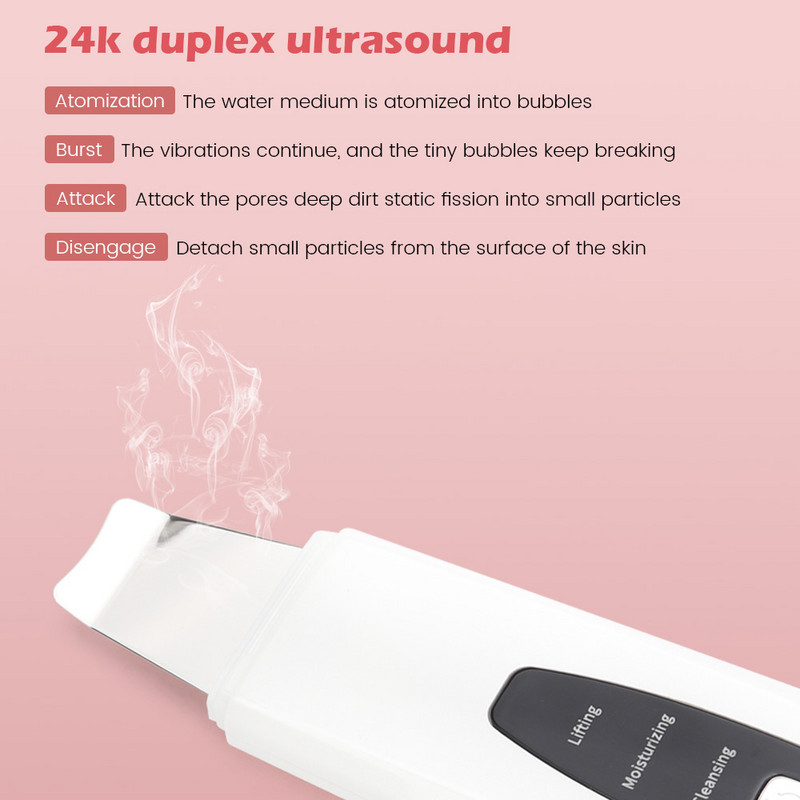 EMS ultrahangos bőrradír Bőrlapátoló gép mitesszer eltávolító akne pórus peeling Face Lift hámlasztó arctisztítás