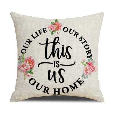 Tavaszi virágok vászon párnahuzat lakberendezési kerékpár teherautó nyomat párnahuzat nappali kanapé dekorációk párnahuzat 45x45 cm