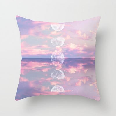 45X45CM Pink Sky Felhők Barack Bőr Ölelés Párnahuzat Kanapé Irodai párnahuzat Párnahuzat Párna