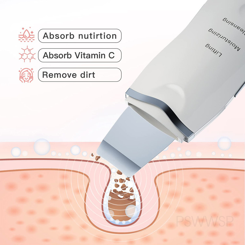 Ultrahangos bőrradír arc pórustisztító gép mitesszer eltávolító arc mélytisztító Beauty készülék arctisztító kefe