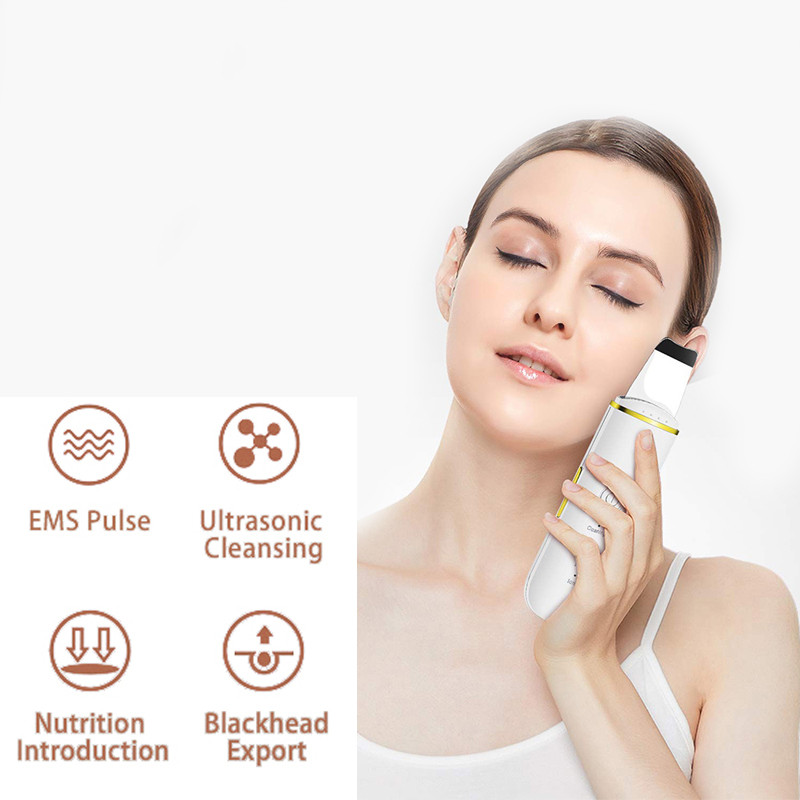 Ultrahangos bőrradír mély arctisztító gép mitesszer eltávolító peeling lapát vibráció pórustiszta arc lifting