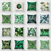 Nordic Tropical Plam Tree Green Tropical Leaf Cactus Monstera párnahuzat Dekoratív párnahuzat kanapéhoz Autós párnahuzat Kezdőlap