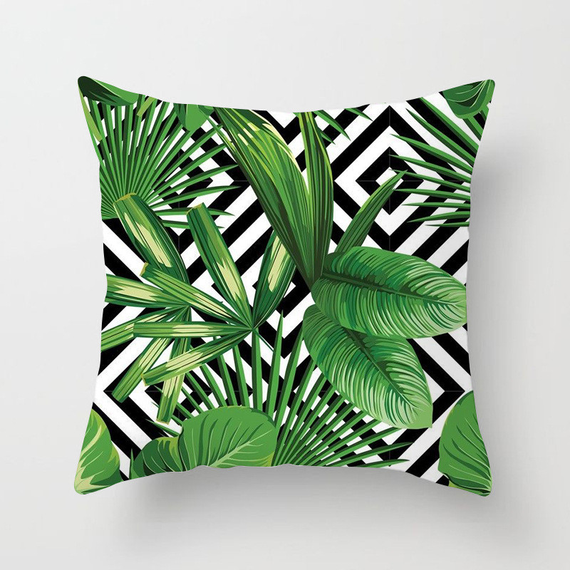 Nordic Tropical Plam Tree Green Tropical Leaf Cactus Monstera párnahuzat Dekoratív párnahuzat kanapéhoz Autós párnahuzat Kezdőlap
