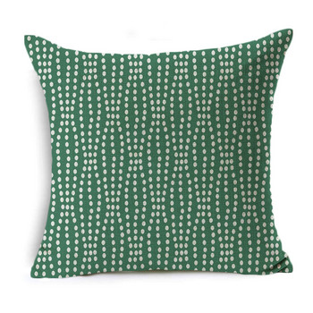 Green Art Pattern Κάλυμμα μαξιλαριού Λευκό Γεωμετρική Μαξιλαροθήκη Καναπές Καρέκλα αυτοκινήτου Διακόσμηση σπιτιού Μαξιλάρι Κάλυμμα Δώρο Μαξιλάρια 45cm*45cm