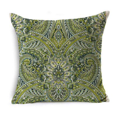 Green Art Pattern Jastučnice Lanene Geometrijske Jastučnice Kauč Auto Stolica Dekoracija doma Jastučnice Poklon Jastuci 45cm*45cm