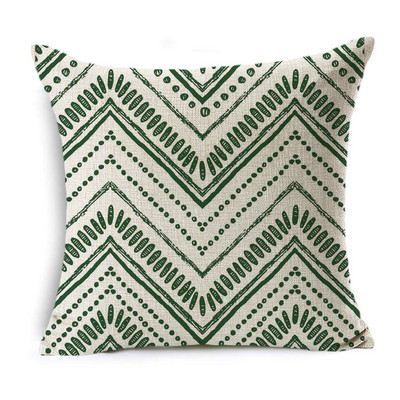 Green Art Pattern Jastučnice Lanene Geometrijske Jastučnice Kauč Auto Stolica Dekoracija doma Jastučnice Poklon Jastuci 45cm*45cm