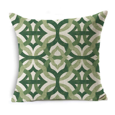 Green Art Pattern Jastučnice Lanene Geometrijske Jastučnice Kauč Auto Stolica Dekoracija doma Jastučnice Poklon Jastuci 45cm*45cm