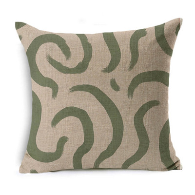 Green Art Pattern Jastučnice Lanene Geometrijske Jastučnice Kauč Auto Stolica Dekoracija doma Jastučnice Poklon Jastuci 45cm*45cm