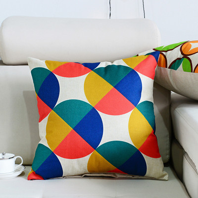 45x45cm σκανδιναβικού στυλ Γεωμετρική διακόσμηση Κάλυμμα μαξιλαριού Βαμβακερό λινό ριχτάρι μαξιλαριού καναπέ Διακοσμητική μαξιλαροθήκη σπιτιού