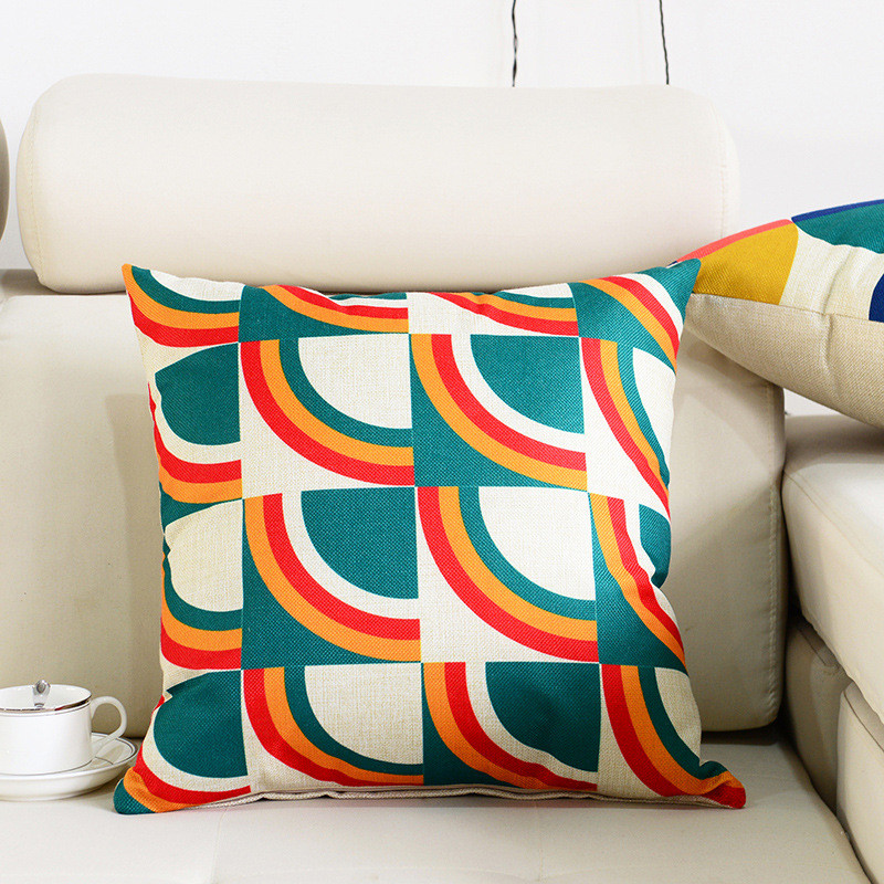 45x45cm σκανδιναβικού στυλ Γεωμετρική διακόσμηση Κάλυμμα μαξιλαριού Βαμβακερό λινό ριχτάρι μαξιλαριού καναπέ Διακοσμητική μαξιλαροθήκη σπιτιού