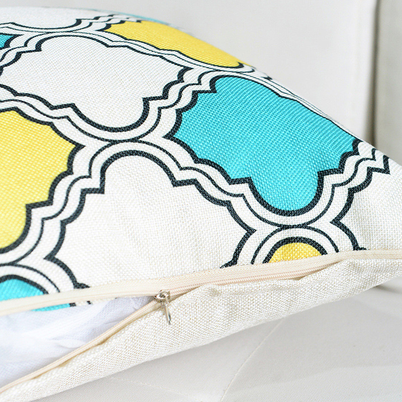 45x45cm σκανδιναβικού στυλ Γεωμετρική διακόσμηση Κάλυμμα μαξιλαριού Βαμβακερό λινό ριχτάρι μαξιλαριού καναπέ Διακοσμητική μαξιλαροθήκη σπιτιού