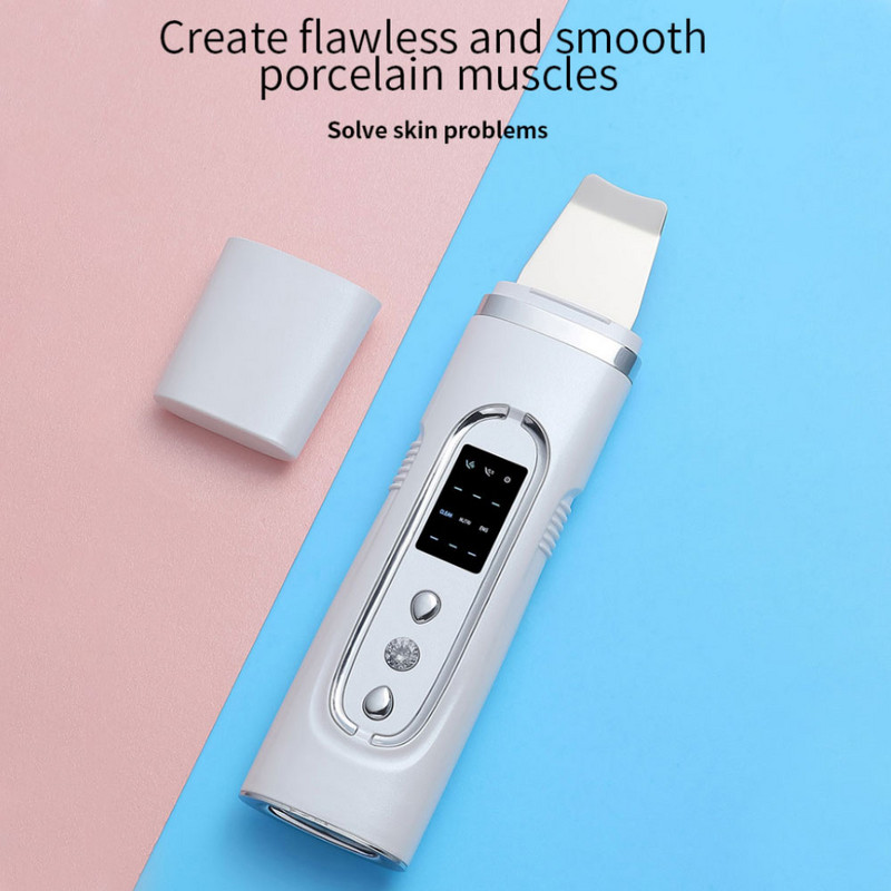 Új Ultrahangos Shovel Beauty Device Skin Scrubber Arcmasszázs Elektromos Tisztító Pórus EMS Mikroáram Beauty Tools