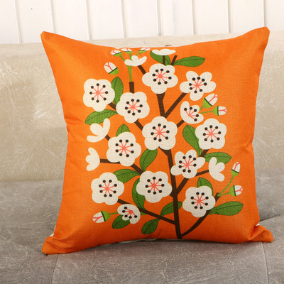 Nordic Tree Flower Print Lanena Jastučnica Jastuk Navlaka za Kućni Kauč Ukrasni Jastuk Navlaka za Jastuk 45x45cm