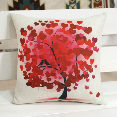 Nordic Tree Flower Print Lanena Jastučnica Jastuk Navlaka za Kućni Kauč Ukrasni Jastuk Navlaka za Jastuk 45x45cm