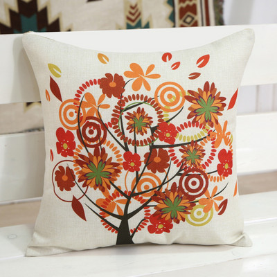 Nordic Tree Flower Print Lanena Jastučnica Jastuk Navlaka za Kućni Kauč Ukrasni Jastuk Navlaka za Jastuk 45x45cm