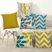 Jednobojna jastučnica Kućni dekor Geometrijski ispis lišća Kauč Jastuk Navlaka za jastuk Ukrasna auto jastučnica 45CM