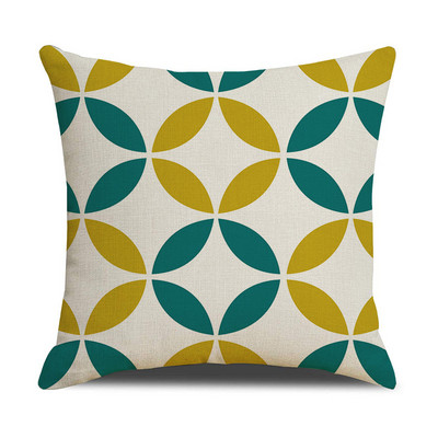 Jednobojna jastučnica Kućni dekor Geometrijski ispis lišća Kauč Jastuk Navlaka za jastuk Ukrasna auto jastučnica 45CM