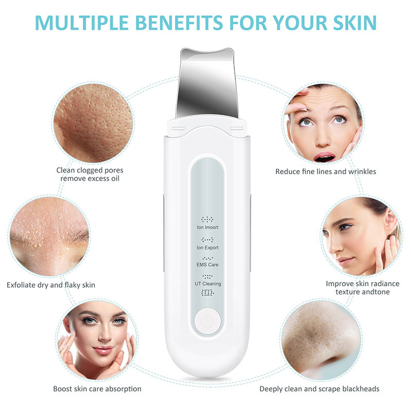 Ultragarsinis odos šveitiklis Ultragarsinis valiklis 7PX veido odą stangrinantis masažuoklis veidui inkštirų valiklis lupimasis kavitacija