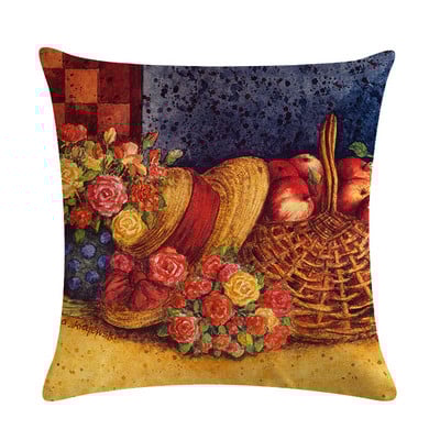 Medvilniniai lininiai pagalvėlių užvalkalai geltonai pilki vintažinio aliejaus dažymo pagalvių užvalkalai gyvenamojo kambario miegamojo sofos automobiliui