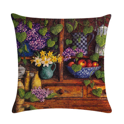 Medvilniniai lininiai pagalvėlių užvalkalai geltonai pilki vintažinio aliejaus dažymo pagalvių užvalkalai gyvenamojo kambario miegamojo sofos automobiliui