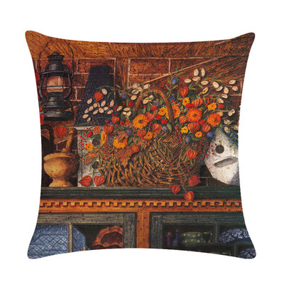 Medvilniniai lininiai pagalvėlių užvalkalai geltonai pilki vintažinio aliejaus dažymo pagalvių užvalkalai gyvenamojo kambario miegamojo sofos automobiliui