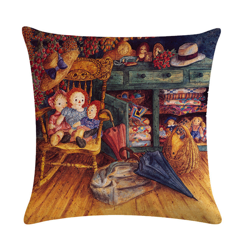 Medvilniniai lininiai pagalvėlių užvalkalai geltonai pilki vintažinio aliejaus dažymo pagalvių užvalkalai gyvenamojo kambario miegamojo sofos automobiliui