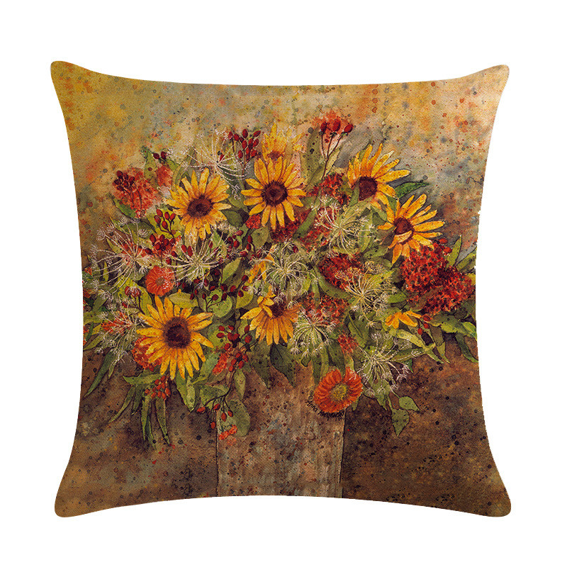 Medvilniniai lininiai pagalvėlių užvalkalai geltonai pilki vintažinio aliejaus dažymo pagalvių užvalkalai gyvenamojo kambario miegamojo sofos automobiliui