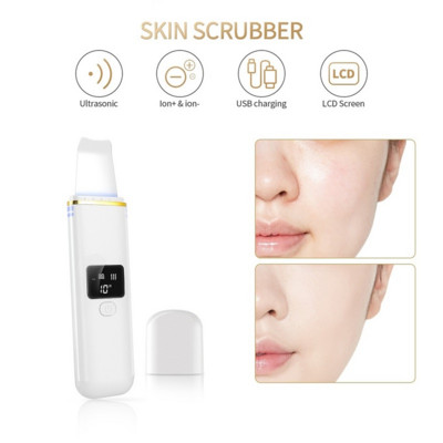 Ultrahangos bőrradír mélypórustisztító készülék peeling lapát Arcradír Ultrahangos ionos bőrtisztító mitesszer