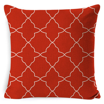 Απλά γεωμετρικά καλύμματα μαξιλαριού σε σκανδιναβικό στυλ Μαξιλαροθήκη με στάμπα κόκκινη ρίγα για καναπέ Κόκκινη διακοσμητική μαξιλαροθήκη σπιτιού