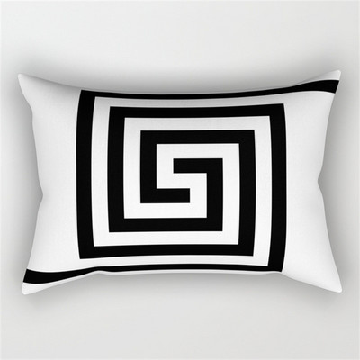30x50cm fekete fehér derékpárnahuzat Nordic Line Wave geometrikus párnahuzat poliészter nappali kanapé otthoni dekoráció