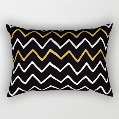 30x50cm fekete fehér derékpárnahuzat Nordic Line Wave geometrikus párnahuzat poliészter nappali kanapé otthoni dekoráció