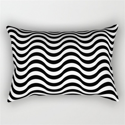 30x50cm fekete fehér derékpárnahuzat Nordic Line Wave geometrikus párnahuzat poliészter nappali kanapé otthoni dekoráció