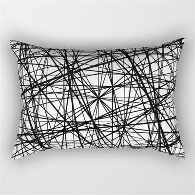 30x50cm fekete fehér derékpárnahuzat Nordic Line Wave geometrikus párnahuzat poliészter nappali kanapé otthoni dekoráció