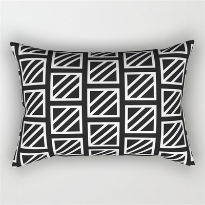 30x50cm fekete fehér derékpárnahuzat Nordic Line Wave geometrikus párnahuzat poliészter nappali kanapé otthoni dekoráció