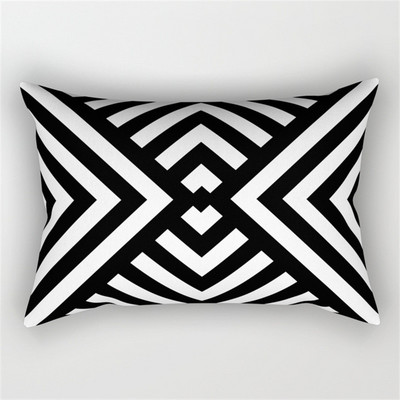 30x50cm fekete fehér derékpárnahuzat Nordic Line Wave geometrikus párnahuzat poliészter nappali kanapé otthoni dekoráció