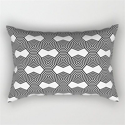 30x50cm fekete fehér derékpárnahuzat Nordic Line Wave geometrikus párnahuzat poliészter nappali kanapé otthoni dekoráció