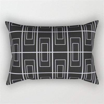 30x50cm fekete fehér derékpárnahuzat Nordic Line Wave geometrikus párnahuzat poliészter nappali kanapé otthoni dekoráció