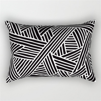 30x50cm fekete fehér derékpárnahuzat Nordic Line Wave geometrikus párnahuzat poliészter nappali kanapé otthoni dekoráció
