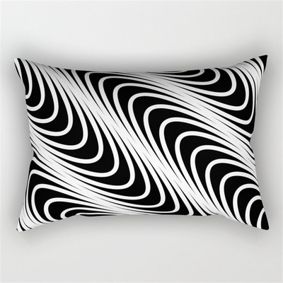 30x50cm fekete fehér derékpárnahuzat Nordic Line Wave geometrikus párnahuzat poliészter nappali kanapé otthoni dekoráció