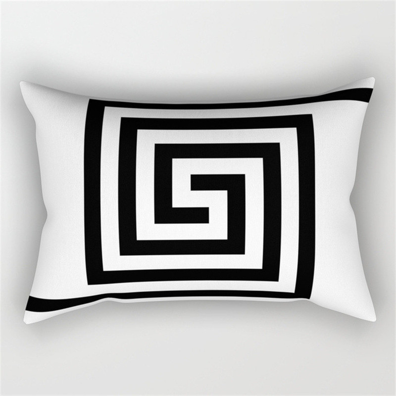 30x50cm fekete fehér derékpárnahuzat Nordic Line Wave geometrikus párnahuzat poliészter nappali kanapé otthoni dekoráció