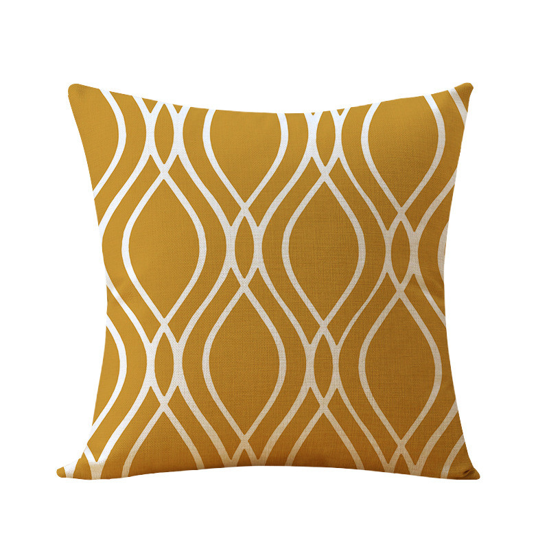 Față de pernă din in, galben, alb, geometric, husă de pernă pentru canapea, gri pentru decorarea casei, husă de pernă poate fi personalizată pentru tine 45x45cm