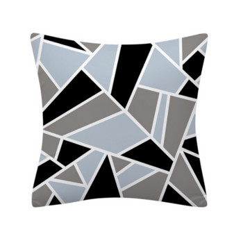 Γκρι μπλε κάλυμμα μαξιλαριού γεωμετρίας Μαύρη μπλε γεωμετρική μαξιλαροθήκη λινό υψηλής ποιότητας Μαξιλαροθήκη σε γκρι σκανδιναβικό στυλ