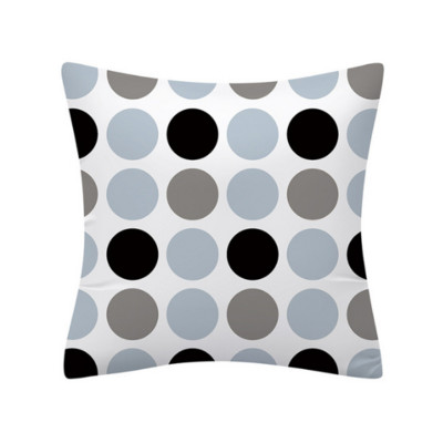 Husă de pernă cu geometrie gri albastră Față de pernă geometrică neagră albastră Față de pernă din in de înaltă calitate Husă de pernă în stil nordic gri