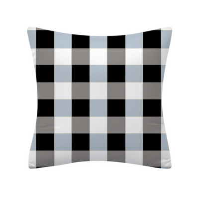 Husă de pernă cu geometrie gri albastră Față de pernă geometrică neagră albastră Față de pernă din in de înaltă calitate Husă de pernă în stil nordic gri