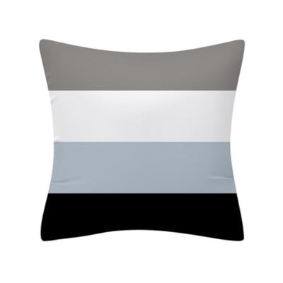 Husă de pernă cu geometrie gri albastră Față de pernă geometrică neagră albastră Față de pernă din in de înaltă calitate Husă de pernă în stil nordic gri