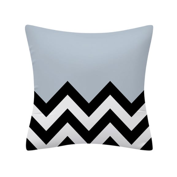 Husă de pernă cu geometrie gri albastră Față de pernă geometrică neagră albastră Față de pernă din in de înaltă calitate Husă de pernă în stil nordic gri